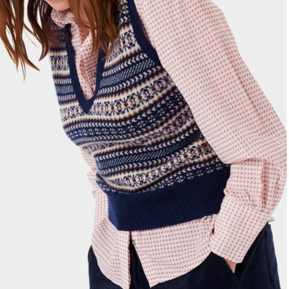 Shu Shu Jacquard  sweater vest/top szS NWT - Picture 12 of 13